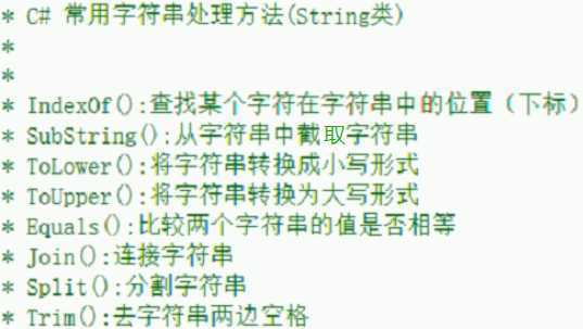 C#中字符串常用方法