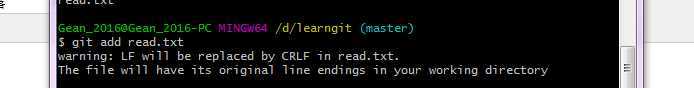 Windows环境git执行git add命令warning: ….