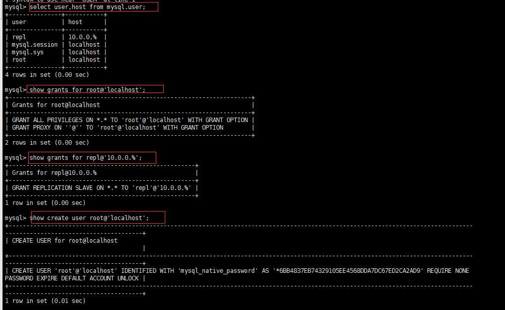 Mysql 用户权限管理