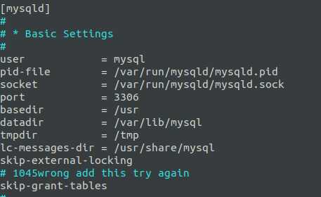 linux(ubuntu) 1045, "Access denied for user 'root'@'localhost' (using password: YES)"