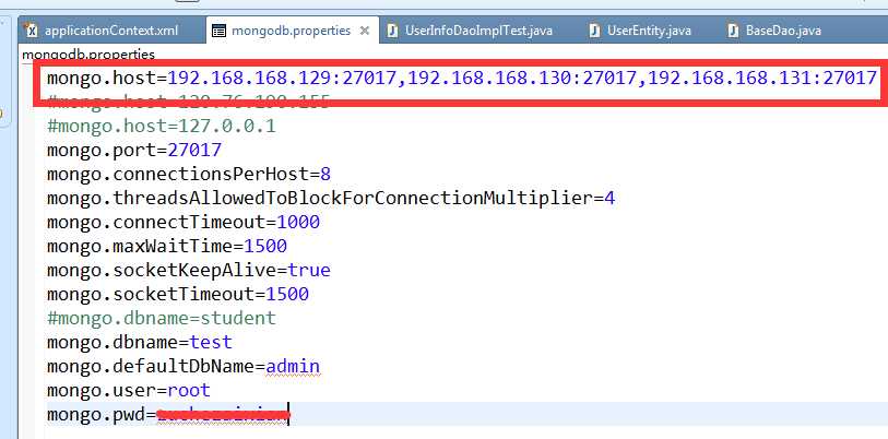 spring mongodb 复制集配置（实现读写分离）