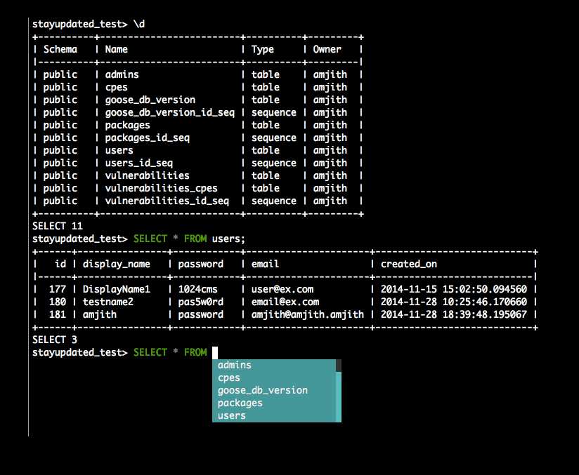 PostgreSQL增强版命令行客户端（pgcli）