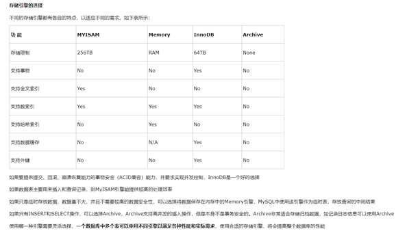 mysql的存储引擎
