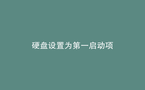 硬盘设置为第一启动项