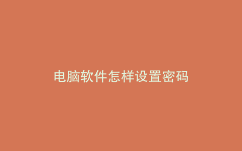 电脑软件怎样设置密码