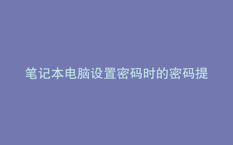 笔记本电脑设置密码时的密码提示是什么