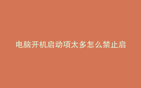 电脑开机启动项太多怎么禁止启动win10