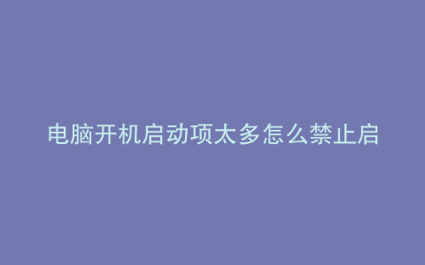 电脑开机启动项太多怎么禁止启动 360