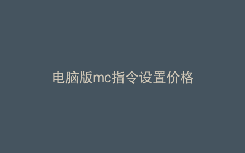 电脑版mc指令设置价格