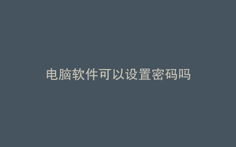 电脑软件可以设置密码吗