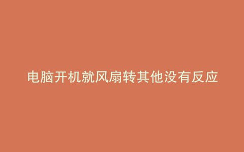 电脑开机就风扇转其他没有反应