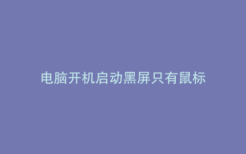 电脑开机启动黑屏只有鼠标