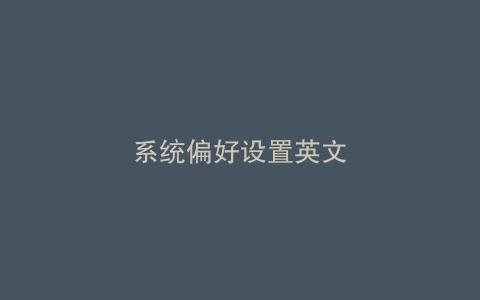 系统偏好设置英文