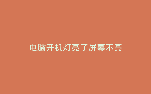 电脑开机灯亮了屏幕不亮