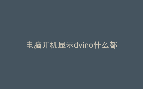 电脑开机显示dvino什么都