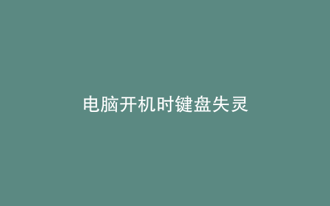电脑开机时键盘失灵