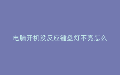 电脑开机没反应键盘灯不亮怎么办