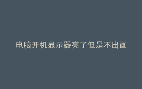 电脑开机显示器亮了但是不出画面等一会点点鼠标就行