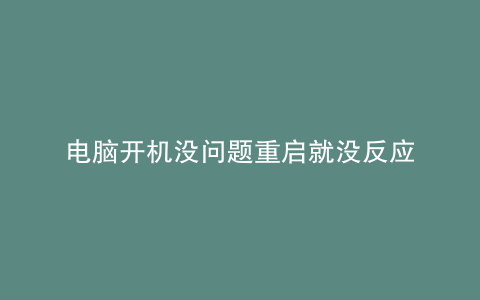 电脑开机没问题重启就没反应