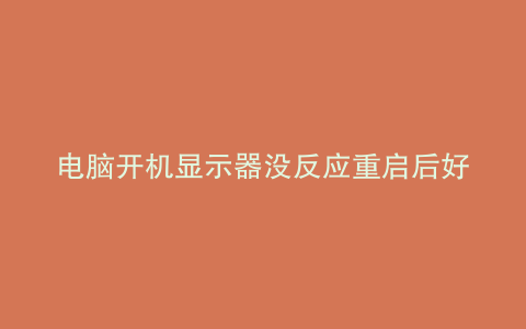 电脑开机显示器没反应重启后好了