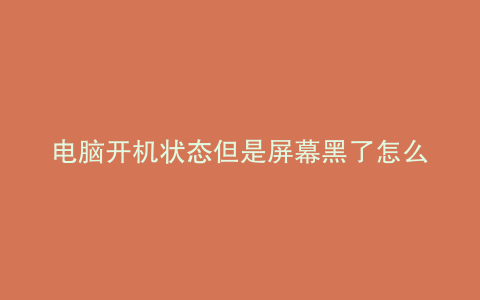 电脑开机状态但是屏幕黑了怎么办