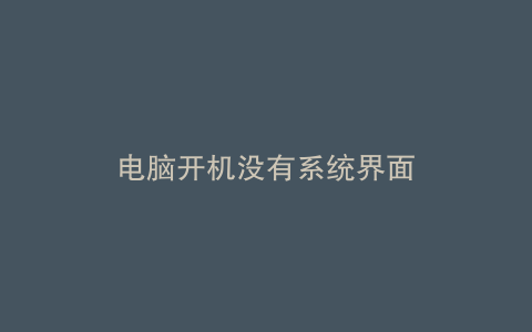 电脑开机没有系统界面