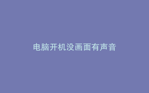 电脑开机没画面有声音