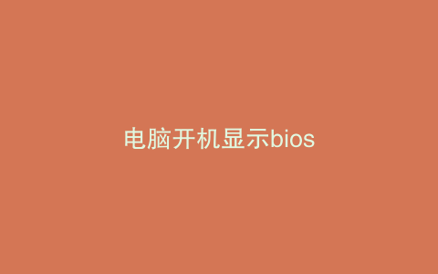 电脑开机显示bios