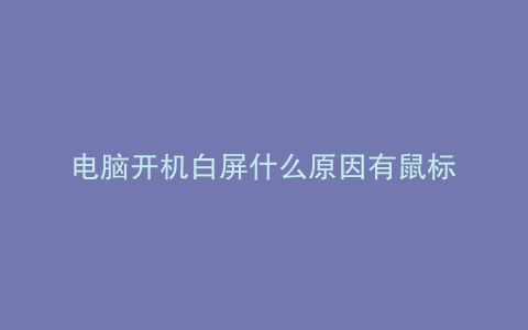电脑开机白屏什么原因有鼠标