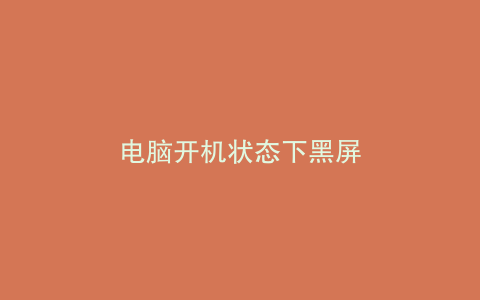 电脑开机状态下黑屏
