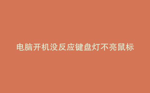 电脑开机没反应键盘灯不亮鼠标不亮