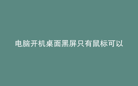 电脑开机桌面黑屏只有鼠标可以动
