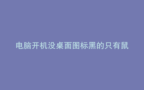 电脑开机没桌面图标黑的只有鼠标