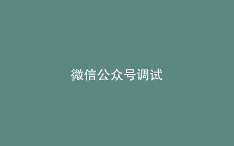 微信公众号调试
