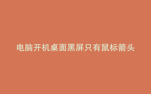 电脑开机桌面黑屏只有鼠标箭头