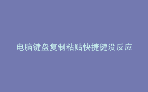 电脑键盘复制粘贴快捷键没反应