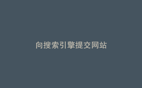 向搜索引擎提交网站