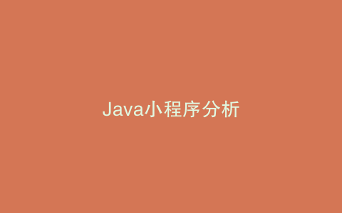Java小程序分析