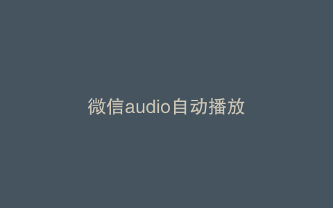微信audio自动播放