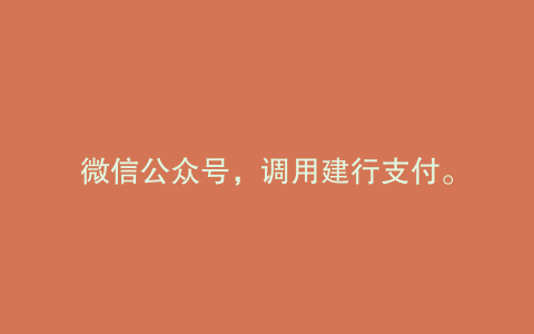 微信公众号，调用建行支付。