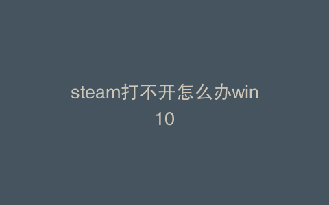 steam打不开怎么办win10