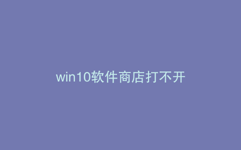 win10软件商店打不开