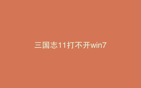 三国志11打不开win7