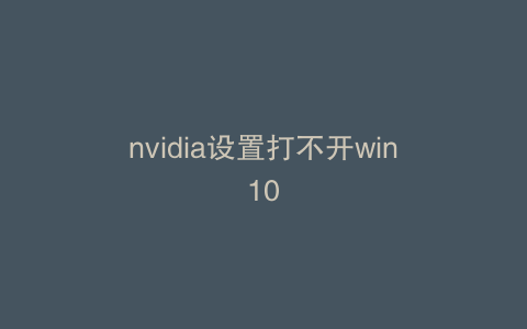 nvidia设置打不开win10