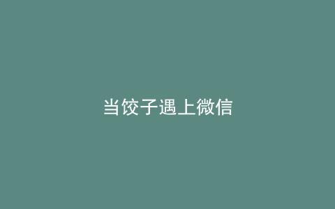 当饺子遇上微信