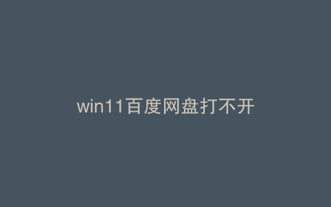 win11百度网盘打不开