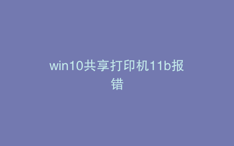 win10共享打印机11b报错