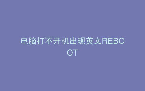 电脑打不开机出现英文REBOOT