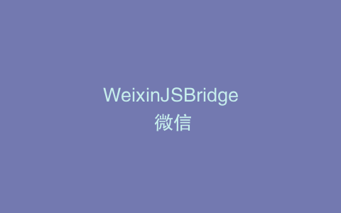 WeixinJSBridge 微信