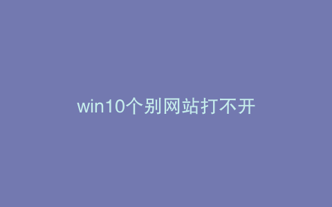 win10个别网站打不开